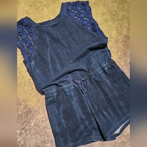 Splendid | Blue Romper Lace Trim Size 5/6